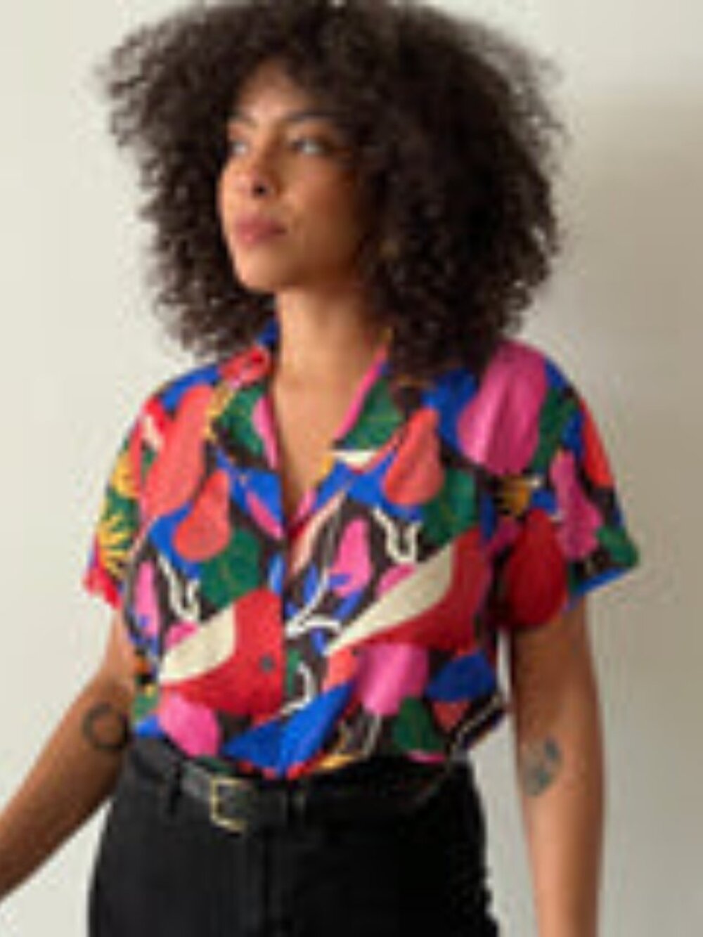 Mixed by Nasrin Early Bird Lapel Shirt